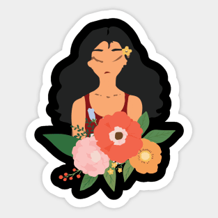 Curly Hair Miss Sticker